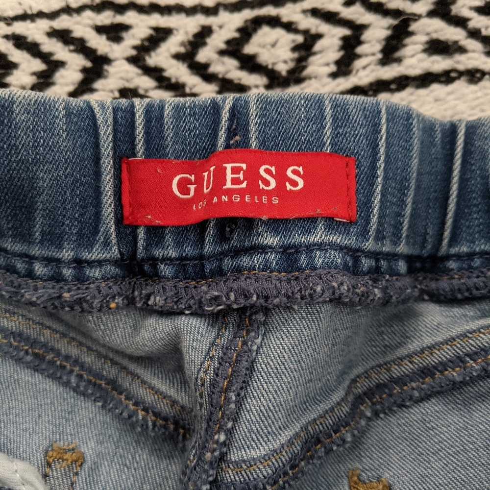 Elastic waistband elastic ankle jeans